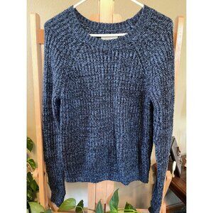 Marled Navy Knit Wool-Blend Sweater | Abercrombie & Fitch | Size S
